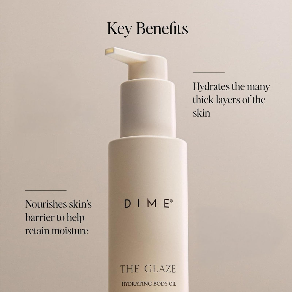 DIME Beauty Glaze Body Oil - Fast-Absorbing Non-Greasy Dry Body Oil with Argan, Jojoba and Rosehip Oil for All Over Body Glow, Hydrating Skin Oil, Vegan, Cruelty-Free, 4 oz / 120 ml