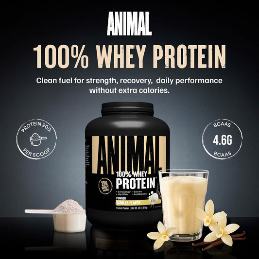 Animal 100% Whey Protein Powder, 20G High Protein | Vanilla 4LB