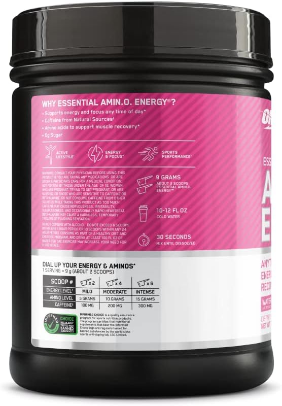 Optimum Nutrition Amino Energy Powder, Watermelon, 1 LB