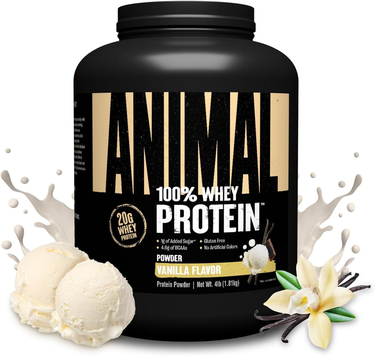 Animal 100% Whey Protein Powder, 20G High Protein | Vanilla 4LB