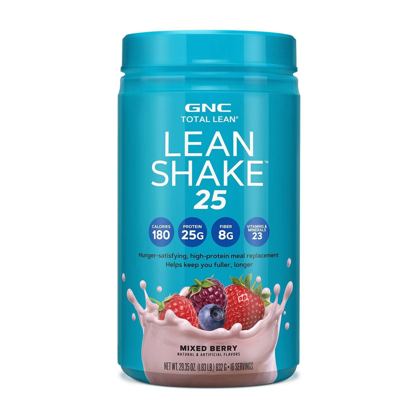GNC Total Lean Shake 25, Rich Chocolate, Zero Added Sugar, 16 Servings | High-Protein Meal Replacement Shake with Essential Vitamins and Minerals, Supports Weight Management and a Healthy Metabolism