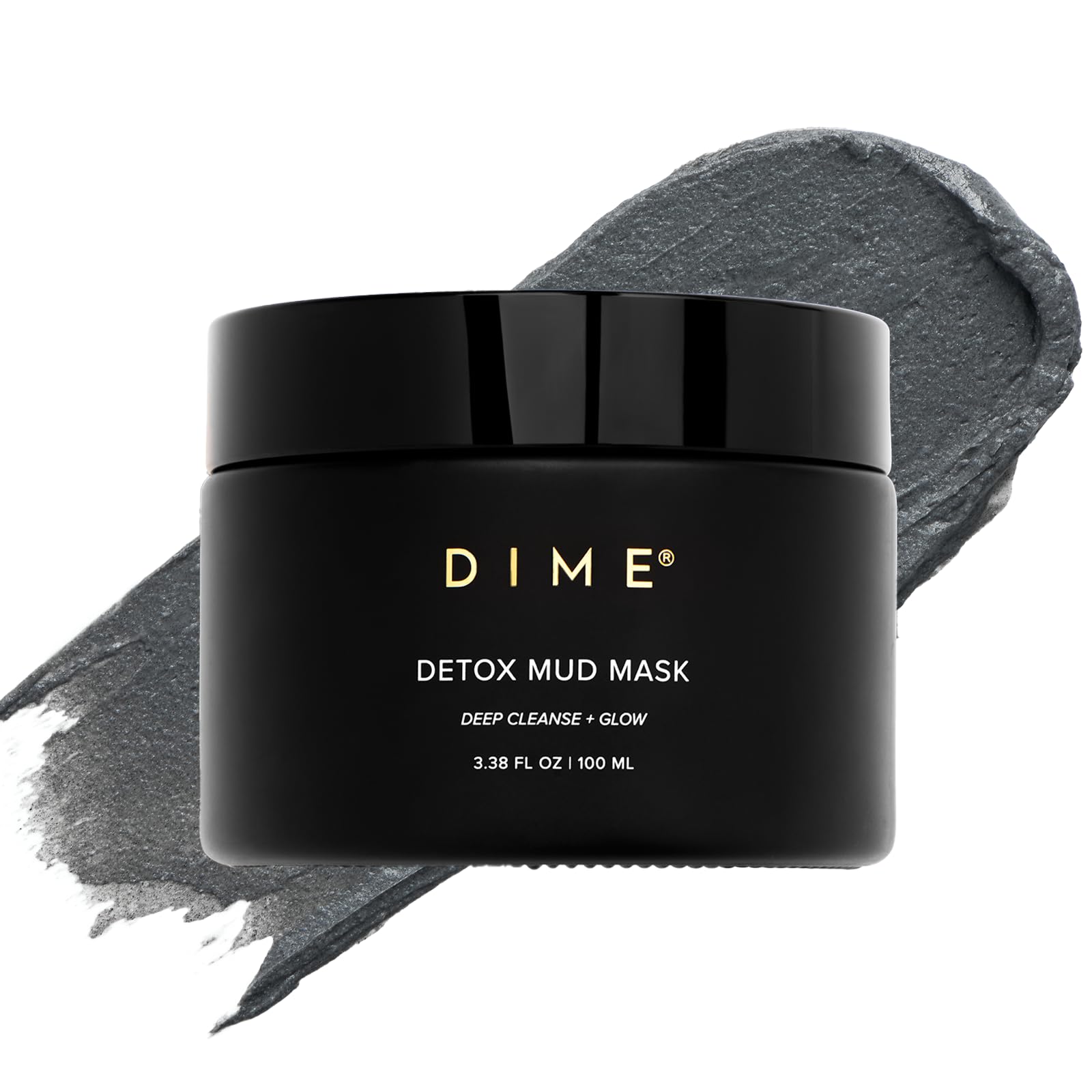 DIME Beauty Detox Mud Mask with Dead Sea Mud, Self Care Facial Mask that Nourishes and Brightens Dull Skin, 3.38 oz / 100 ml