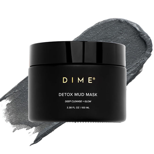 DIME Beauty Detox Mud Mask with Dead Sea Mud, Self Care Facial Mask that Nourishes and Brightens Dull Skin, 3.38 oz / 100 ml