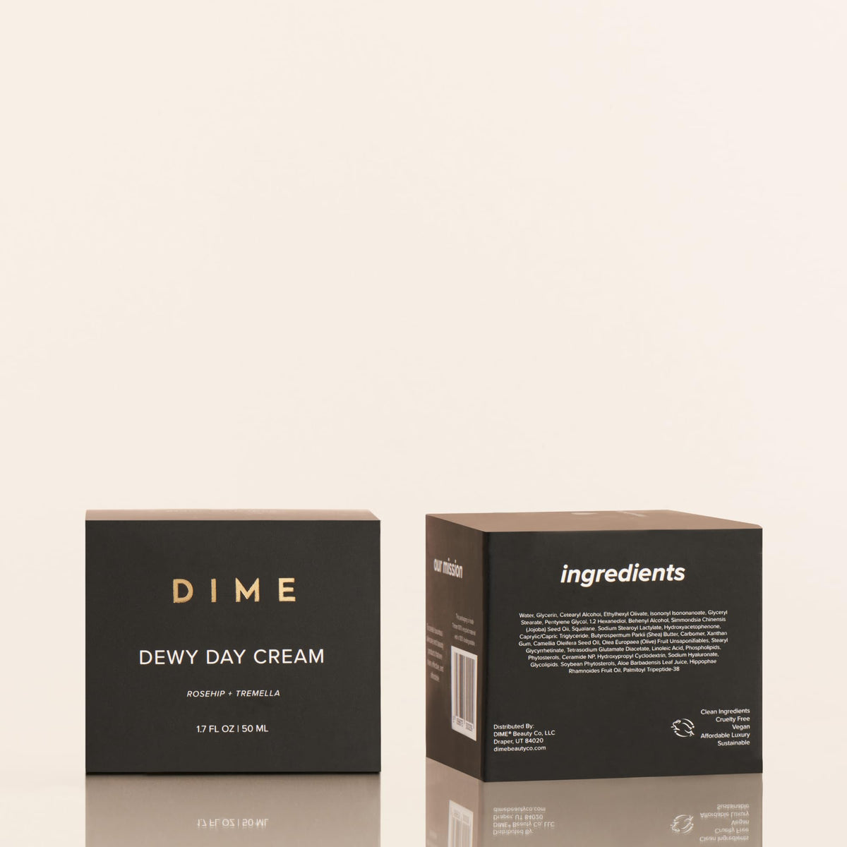 DIME Beauty Dewy Day Cream - Anti-Aging Hydrating Face Moisturizer with Rosehip Oil, Ceramides and Snow Mushroom for Dry and Combination Skin, Vegan and Cruelty-Free, 1.7 oz / 50 ml