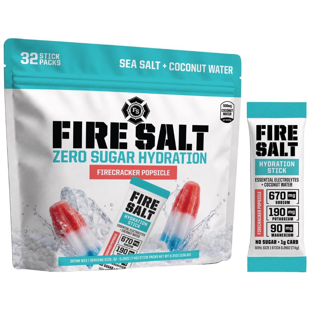 Fire Salt Variety Pack Electrolyte Hydration Sticks, Zero Sugar, 32 Count