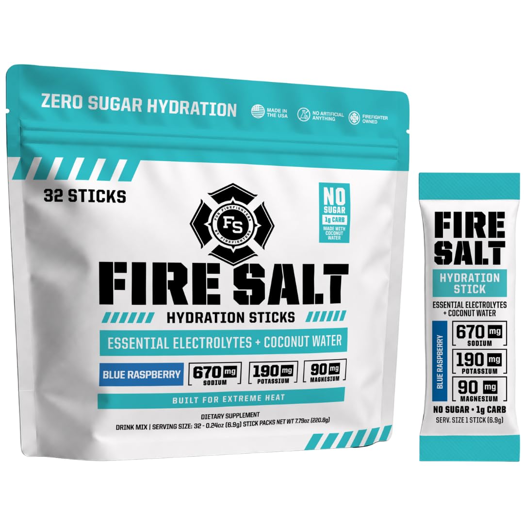 Fire Salt Variety Pack Electrolyte Hydration Sticks, Zero Sugar, 32 Count