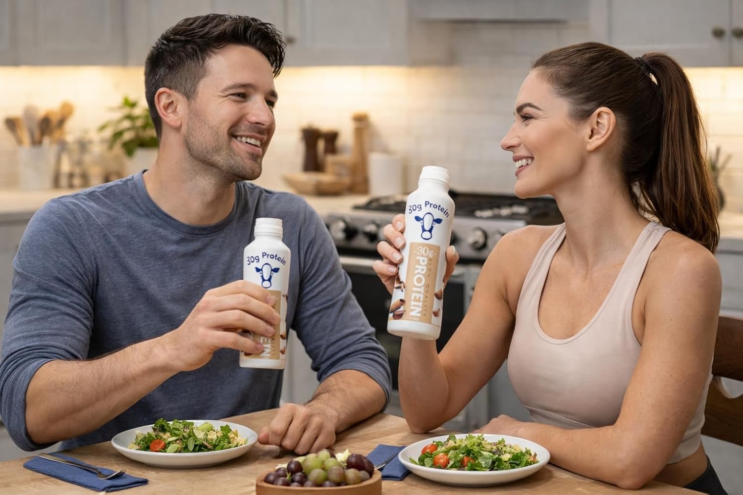 High Protein Chocolate Nutrition Shake - 30g Protein Per Botle |12 Pack (11.5 Fl Oz) Only 2g Sugar &150 Calories| Enriched With 8 Naturally Occouring Vitamins &Minerals | Ready-to-Drink Meal Replacement BY MAJUU CONNECT