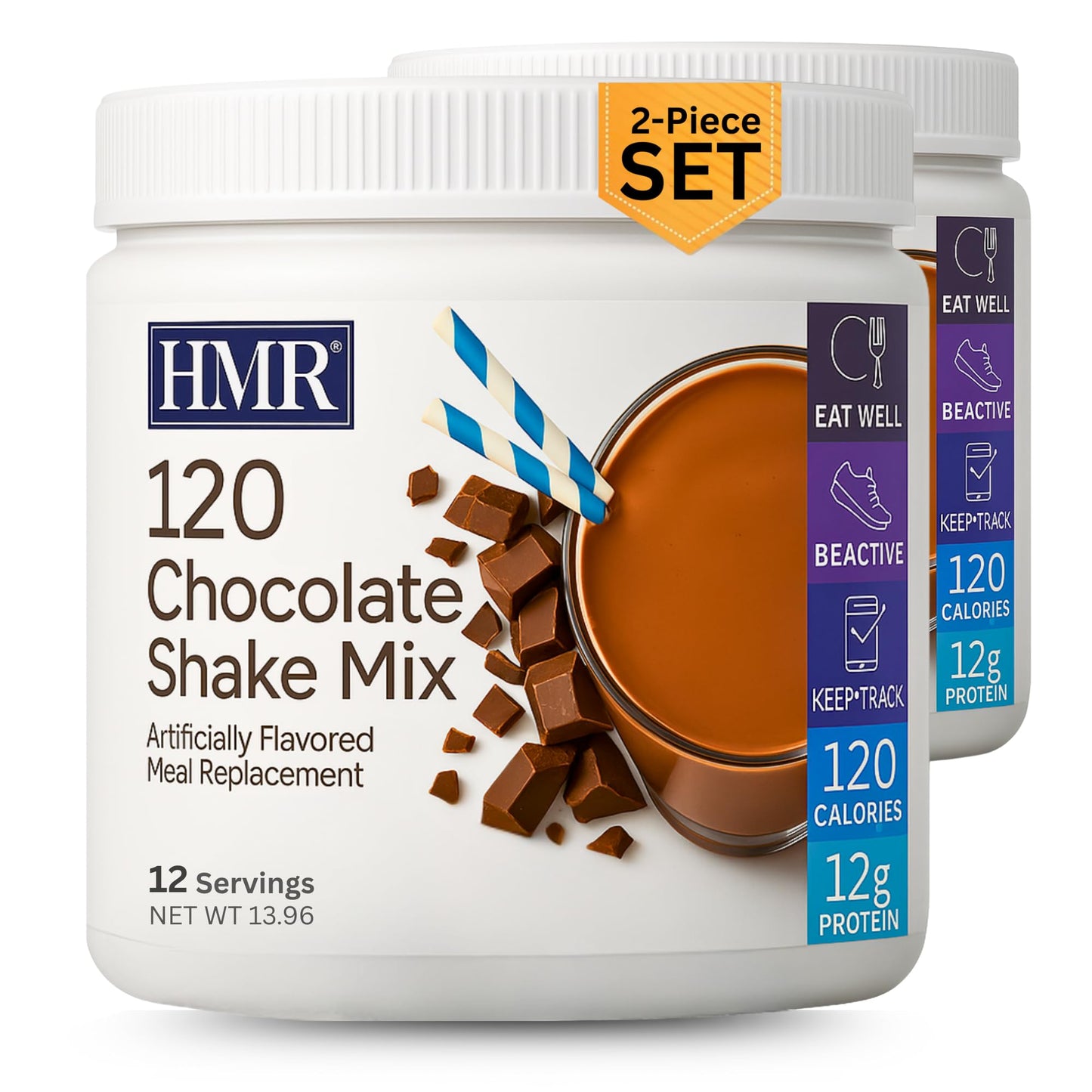 HMR 120 Chocolate Meal Replacement Shake Powder, 12 Servings | Meal Replacement Shake – Rich Chocolate Flavor – 120 Shake Powder – 12g Protein – 12 Servings