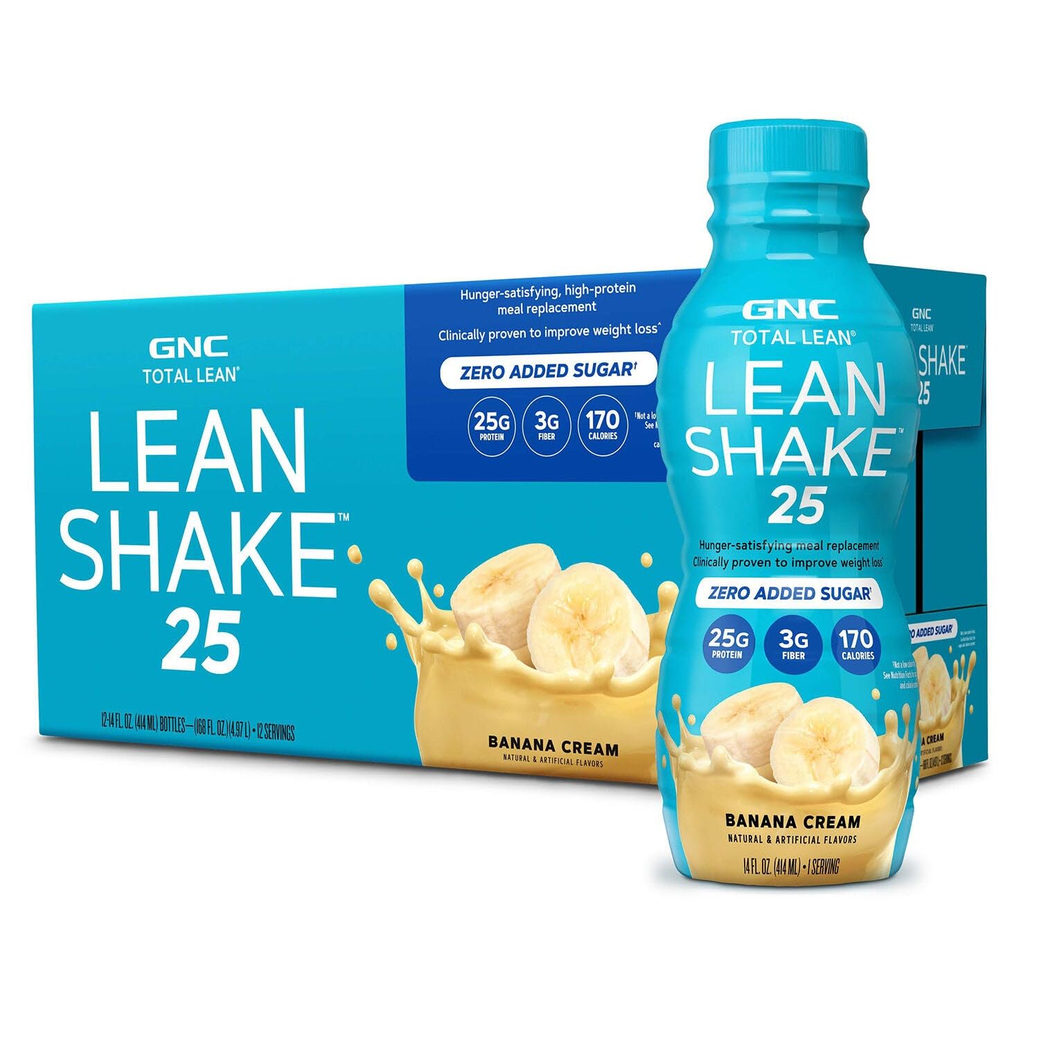 GNC Total Lean Shake 25, Rich Chocolate, Zero Added Sugar, 16 Servings | High-Protein Meal Replacement Shake with Essential Vitamins and Minerals, Supports Weight Management and a Healthy Metabolism