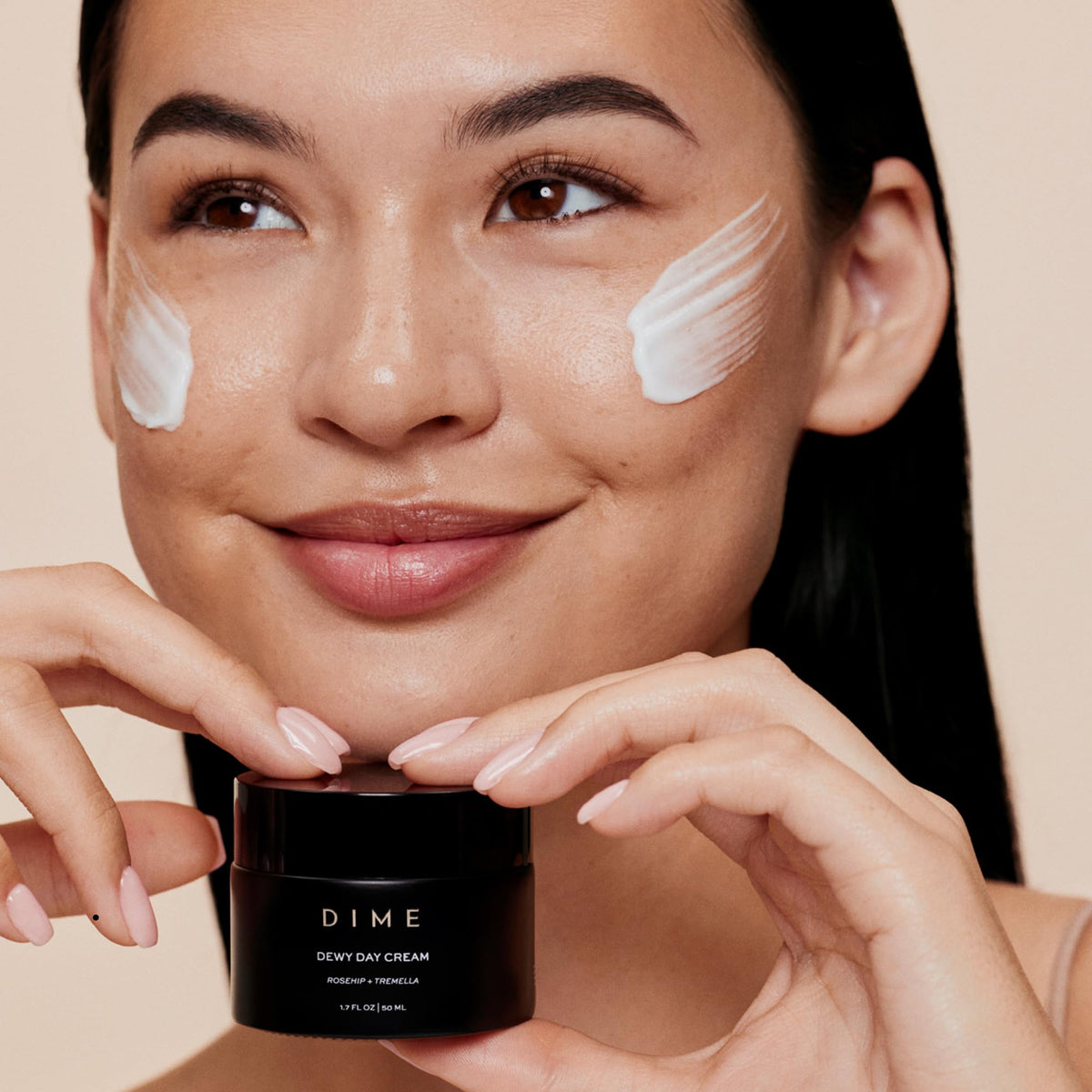 DIME Beauty Dewy Day Cream - Anti-Aging Hydrating Face Moisturizer with Rosehip Oil, Ceramides and Snow Mushroom for Dry and Combination Skin, Vegan and Cruelty-Free, 1.7 oz / 50 ml