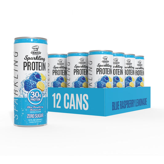 Genius Gourmet Clear Protein Sparkling Water Blue Raspberry Lemonade, 18 CT