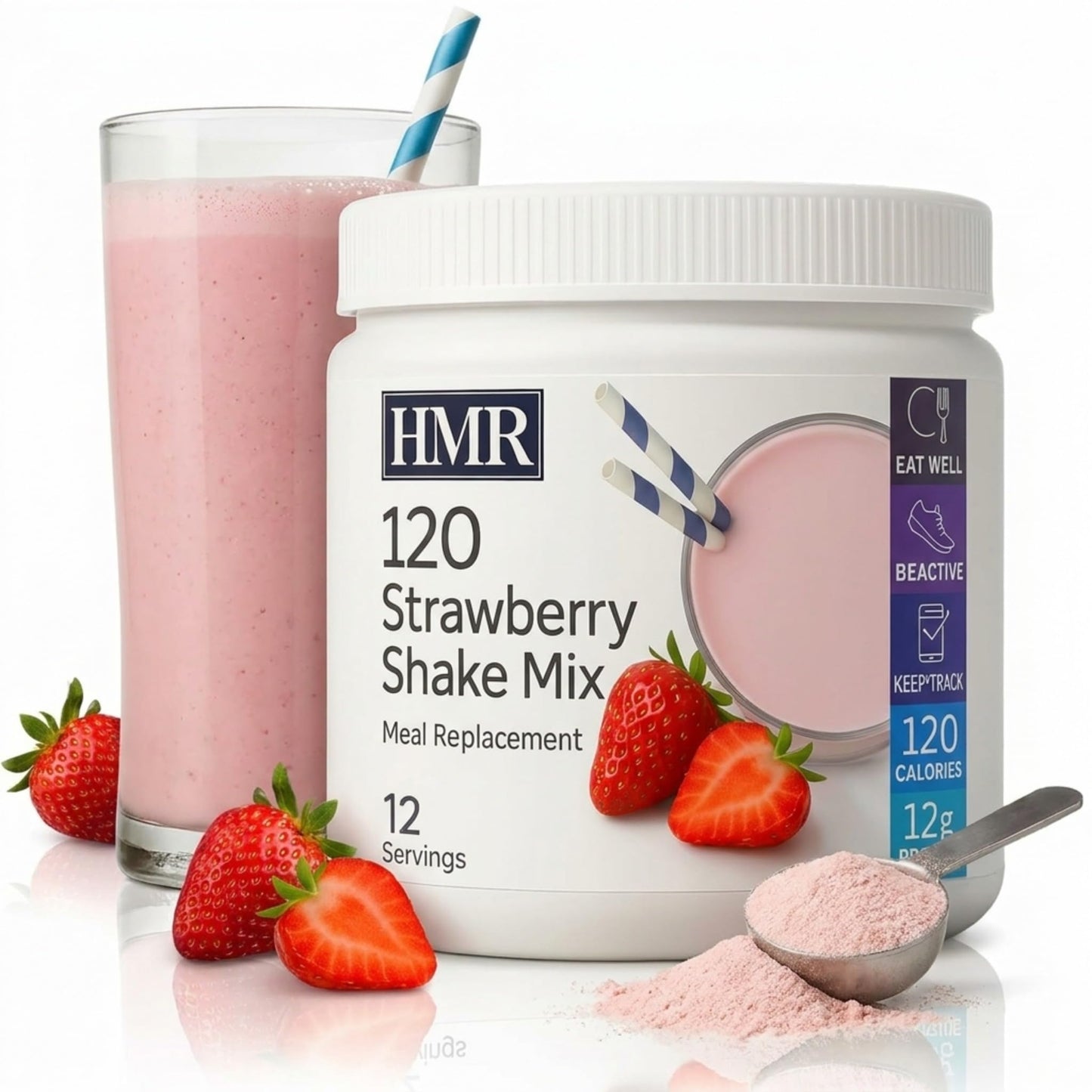 HMR 120 Chocolate Meal Replacement Shake Powder, 12 Servings | Meal Replacement Shake – Rich Chocolate Flavor – 120 Shake Powder – 12g Protein – 12 Servings