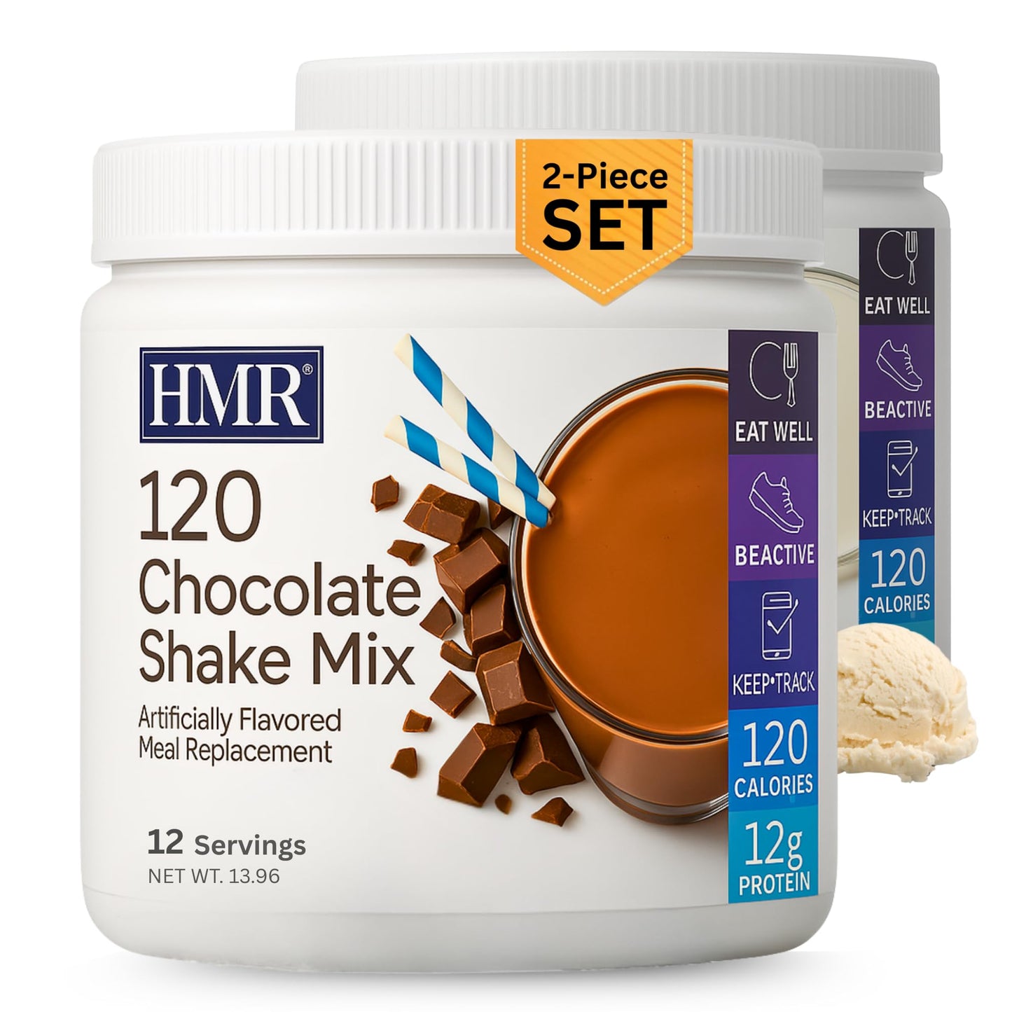 HMR 120 Chocolate Meal Replacement Shake Powder, 12 Servings | Meal Replacement Shake – Rich Chocolate Flavor – 120 Shake Powder – 12g Protein – 12 Servings