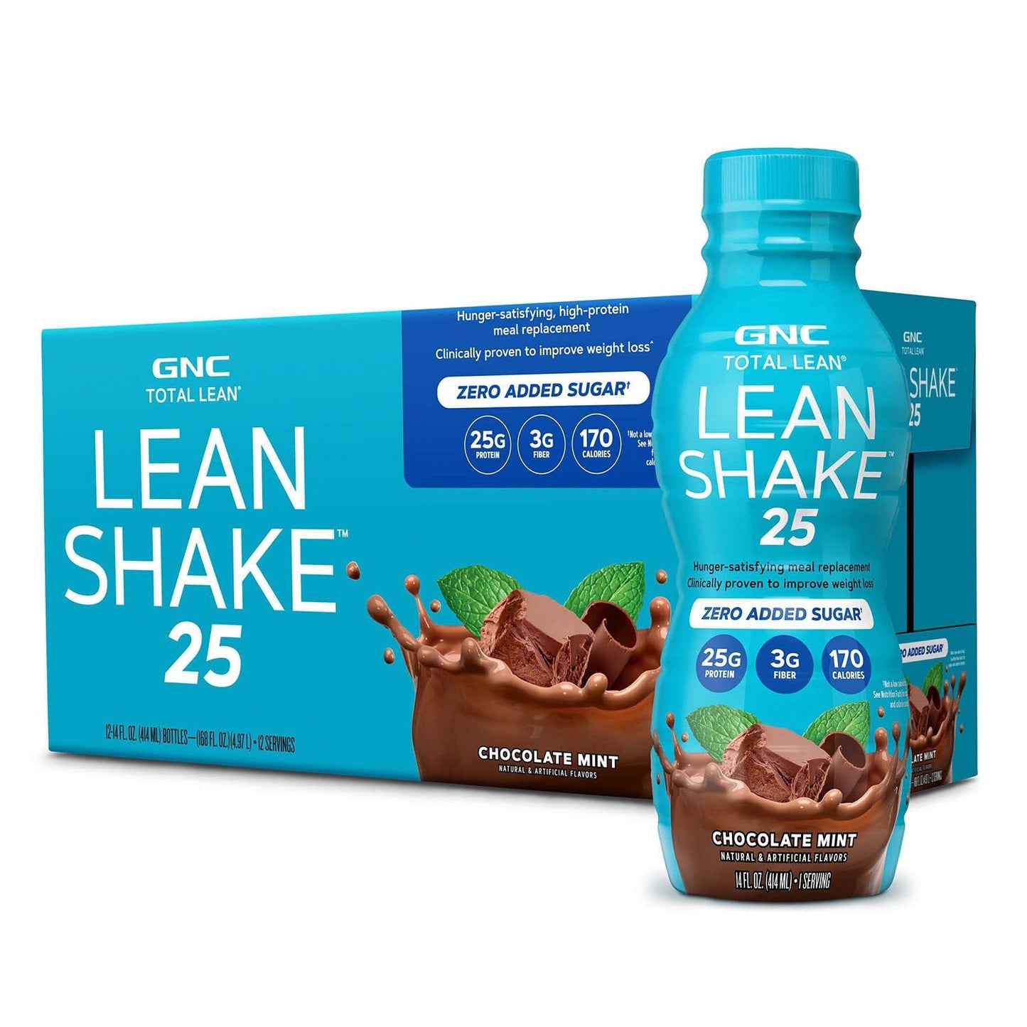 GNC Total Lean Shake 25, Rich Chocolate, Zero Added Sugar, 16 Servings | High-Protein Meal Replacement Shake with Essential Vitamins and Minerals, Supports Weight Management and a Healthy Metabolism