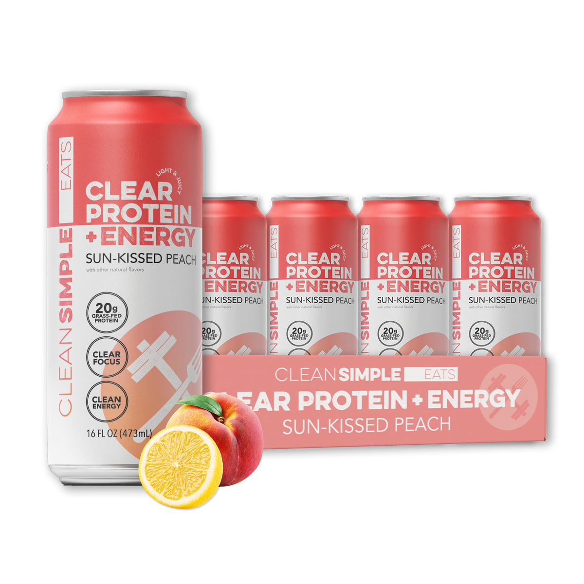 Clean Simple Eats Clear Protein + Energy, Mountain Rush, 12 Pack