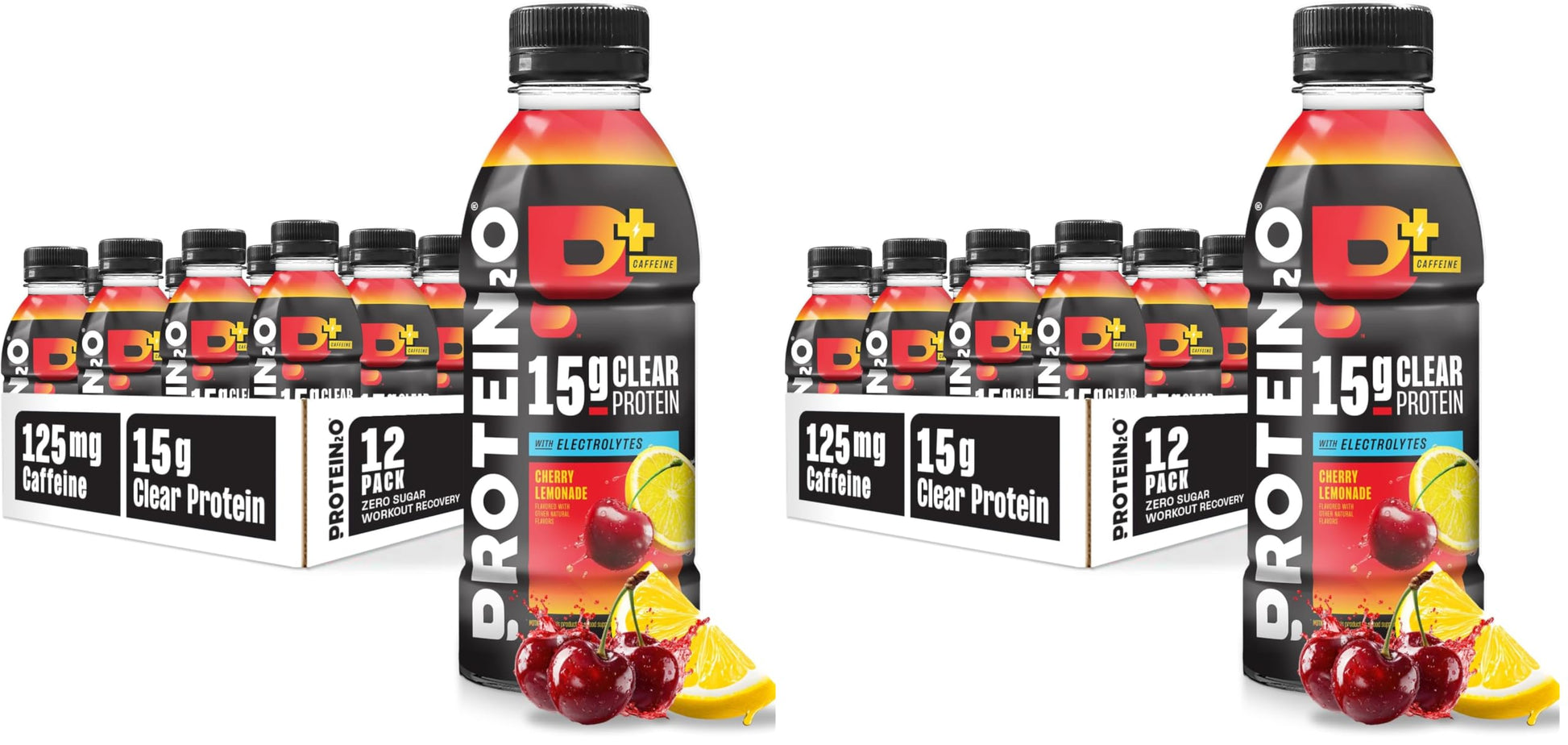 Protein2o 15g Whey Protein Isolate Hydration Drink Plus Energy & Focus, 350mg of Electrolytes, Vitamins B5 & B6, Sugar Free, Cotton Candy, 16.9 oz Bottle (Pack of 12)