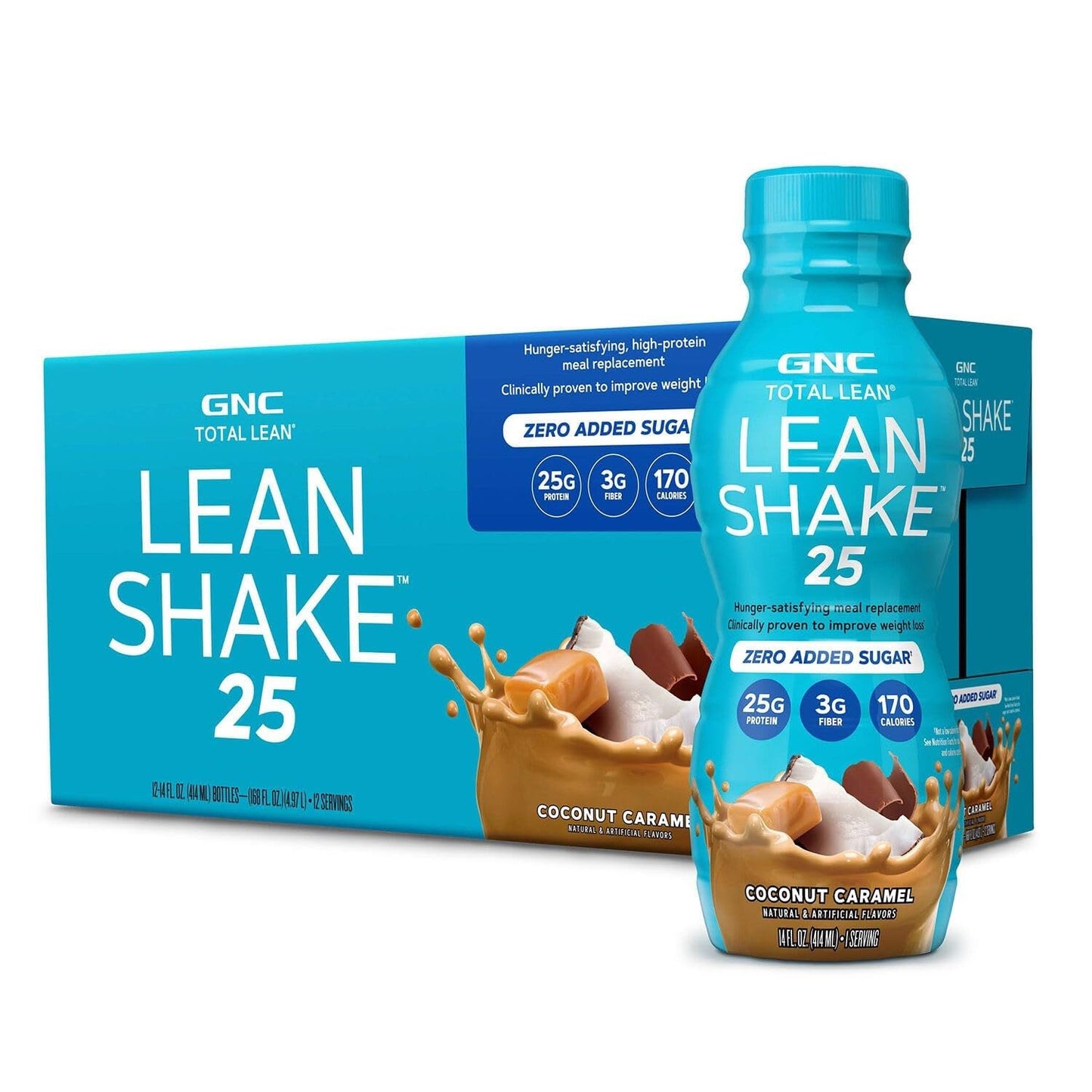 GNC Total Lean Shake 25, Rich Chocolate, Zero Added Sugar, 16 Servings | High-Protein Meal Replacement Shake with Essential Vitamins and Minerals, Supports Weight Management and a Healthy Metabolism
