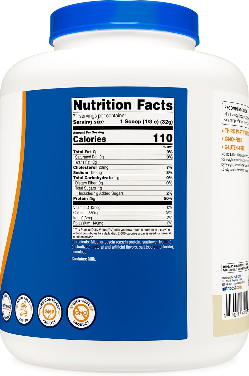 Nutricost Casein Protein Powder 5lb (Vanilla)