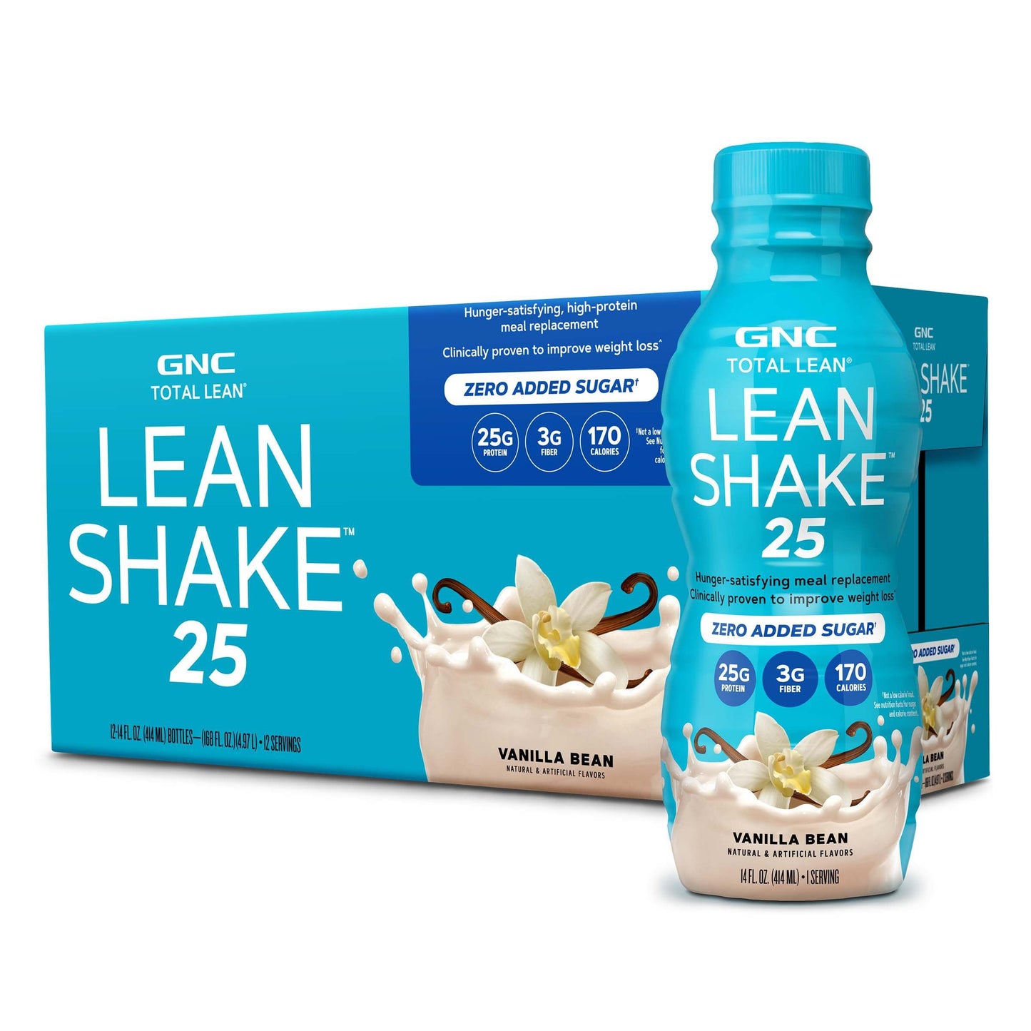 GNC Total Lean Shake 25, Rich Chocolate, Zero Added Sugar, 16 Servings | High-Protein Meal Replacement Shake with Essential Vitamins and Minerals, Supports Weight Management and a Healthy Metabolism