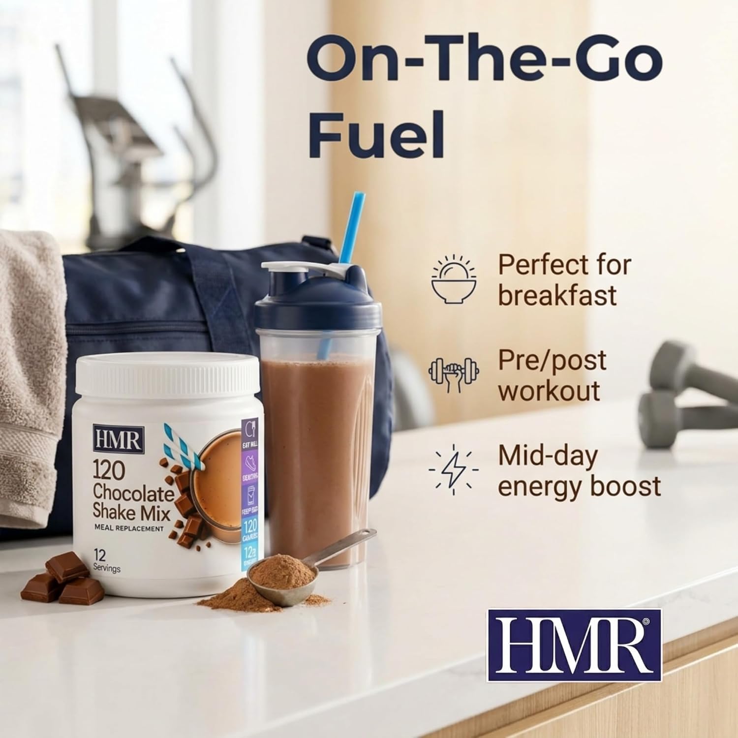 HMR 120 Chocolate Meal Replacement Shake Powder, 12 Servings | Meal Replacement Shake – Rich Chocolate Flavor – 120 Shake Powder – 12g Protein – 12 Servings