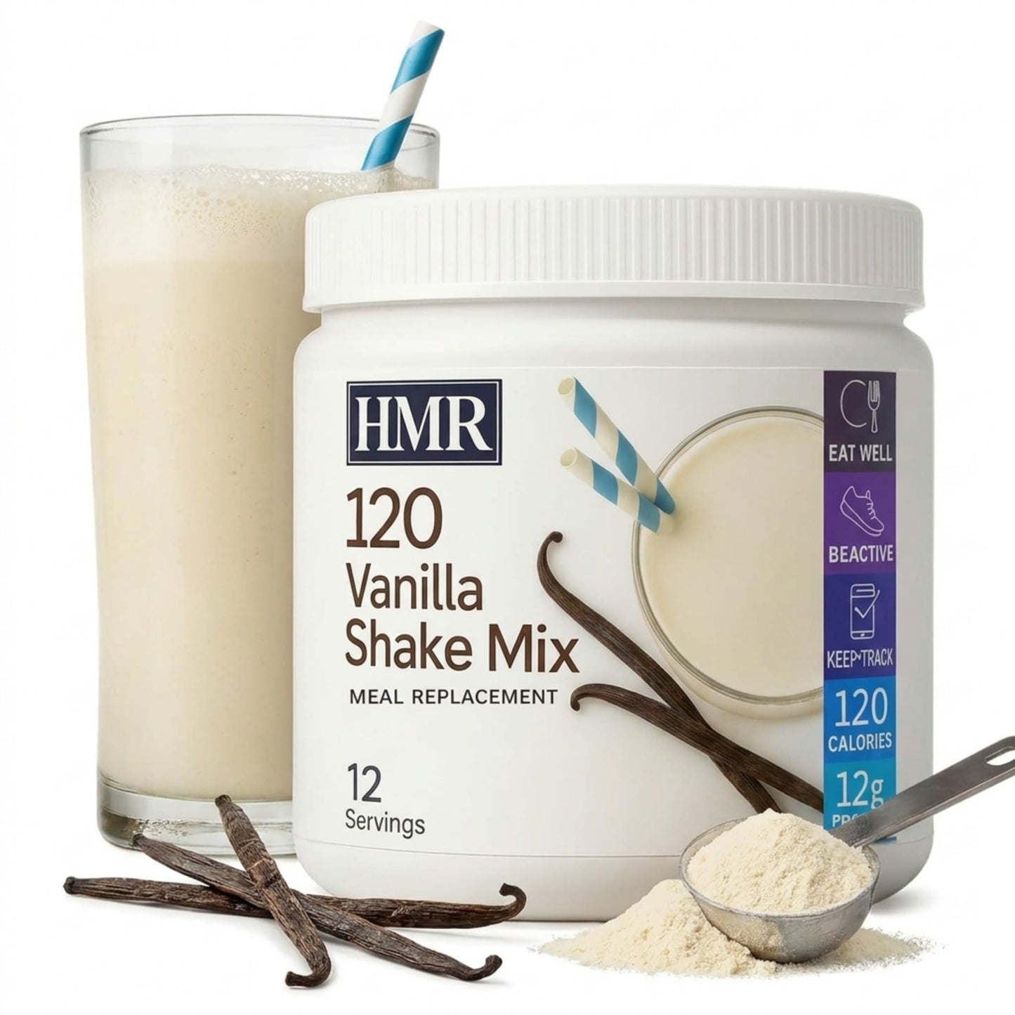 HMR 120 Chocolate Meal Replacement Shake Powder, 12 Servings | Meal Replacement Shake – Rich Chocolate Flavor – 120 Shake Powder – 12g Protein – 12 Servings
