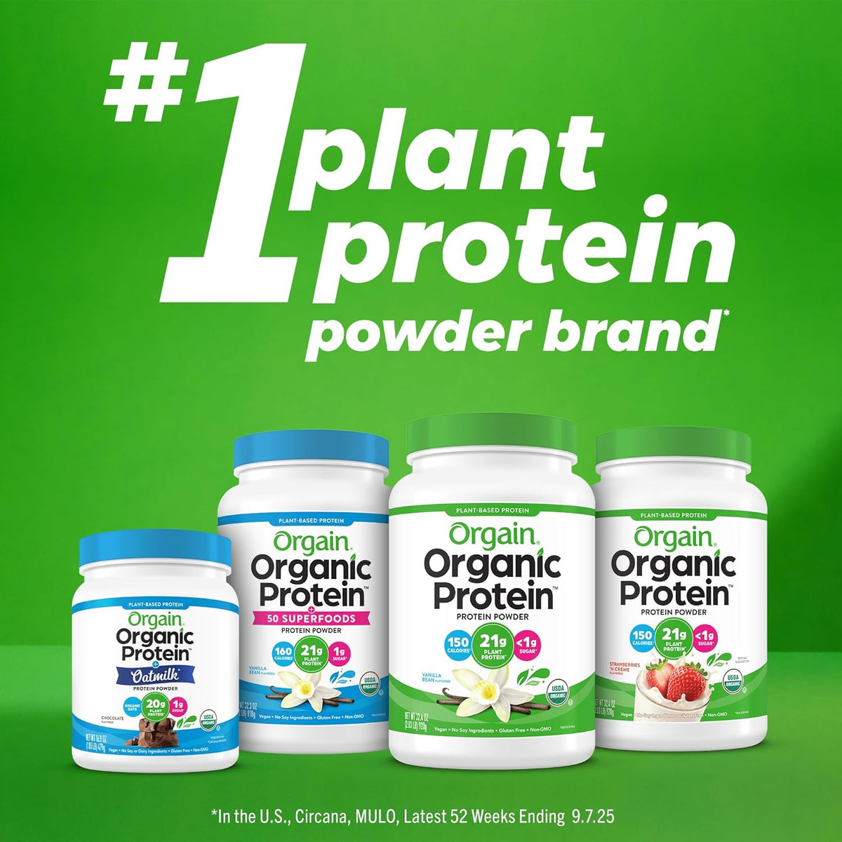 Orgain Organic Vegan 30g High Protein Powder, Vanilla, 2.01 lb