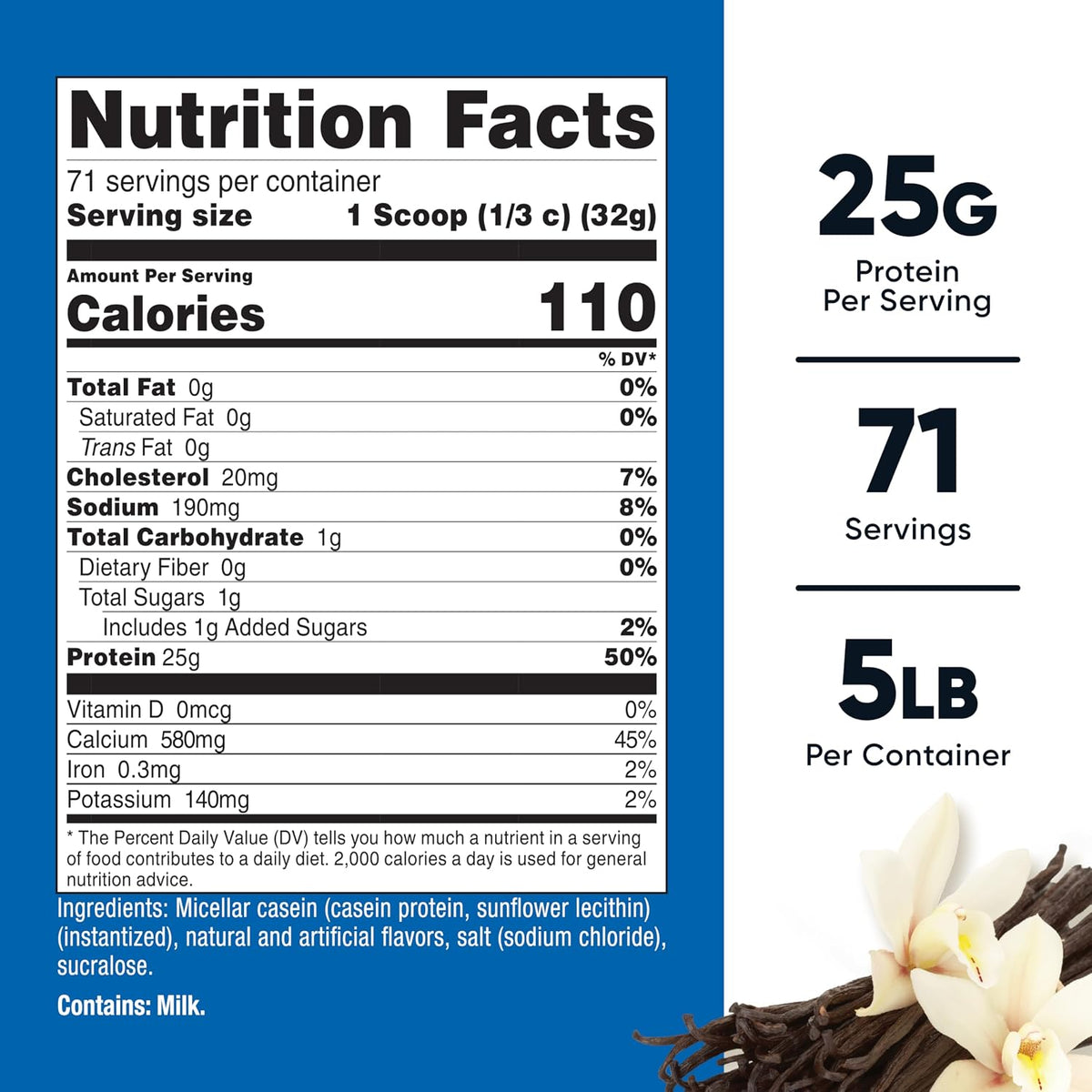Nutricost Casein Protein Powder 5lb (Vanilla)