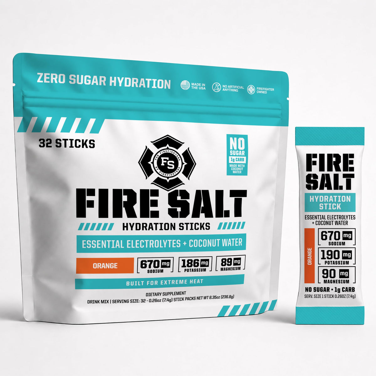 Fire Salt Variety Pack Electrolyte Hydration Sticks, Zero Sugar, 32 Count