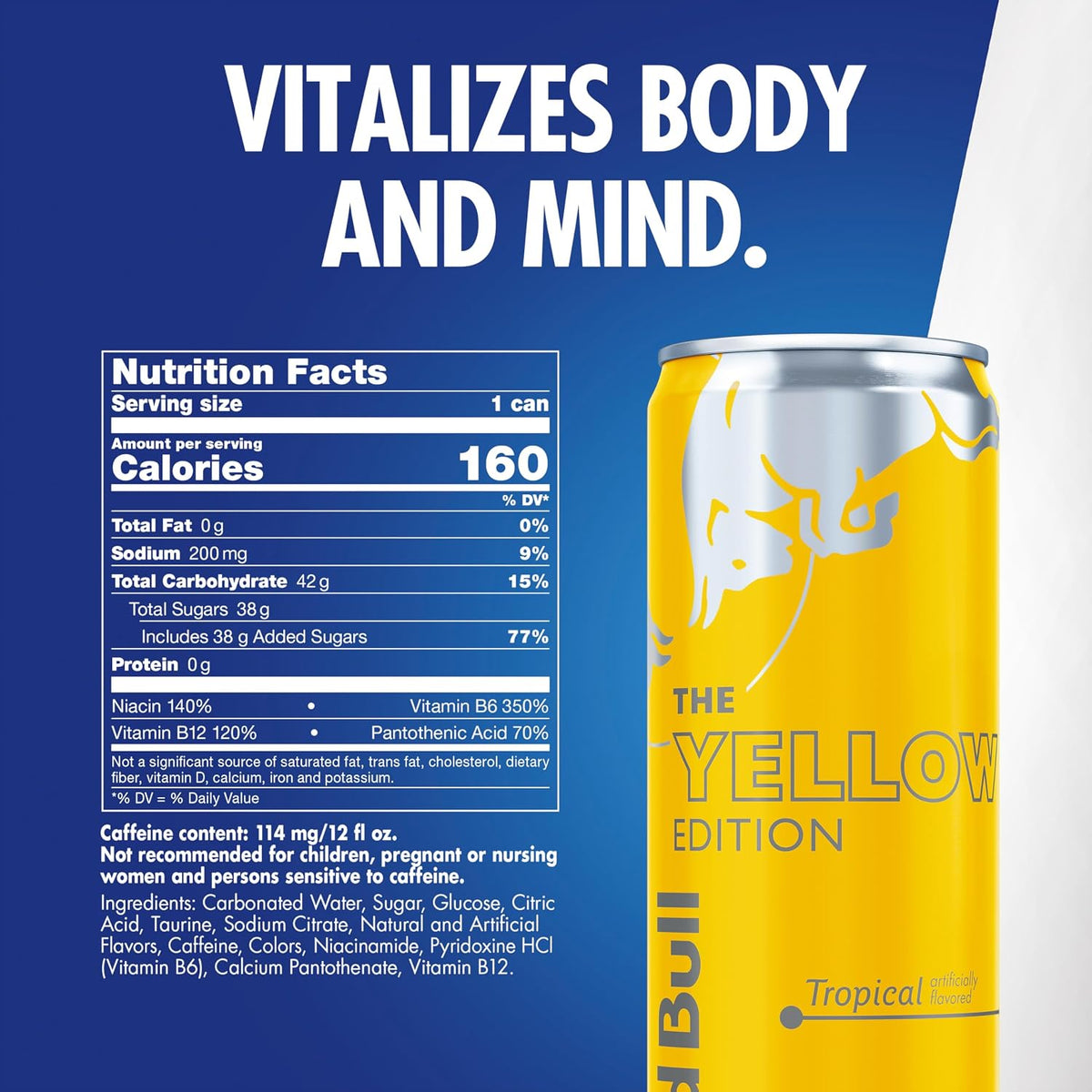Red Bull Energy Drink, Tropical, Yellow Edition